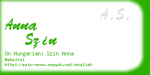 anna szin business card